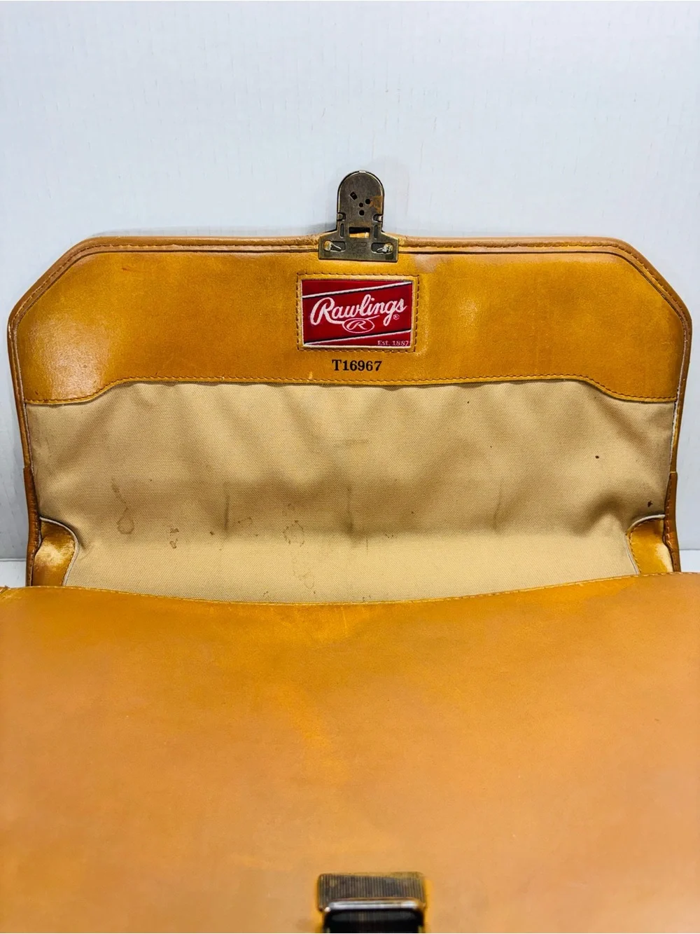 Rawlings Baseball Glove Bag Briefcase Leather  Carry-On  Travel Tan Vintage